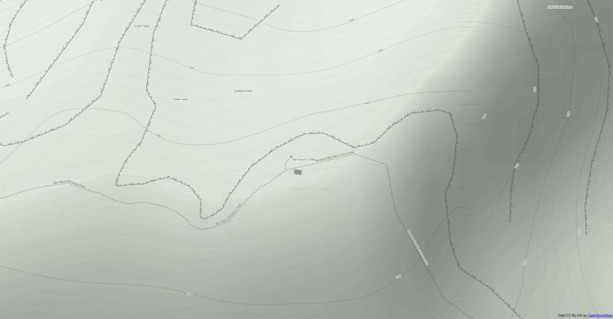 Ben Nevis Summit ThunderForest Landscape Map