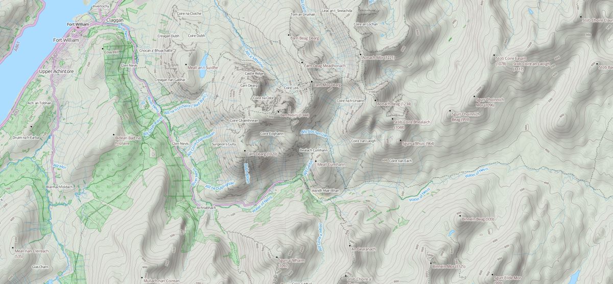 Ben Nevis Thunderforest Landcape Map