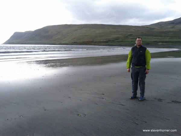 Phil on the beach at Glen Brittle
